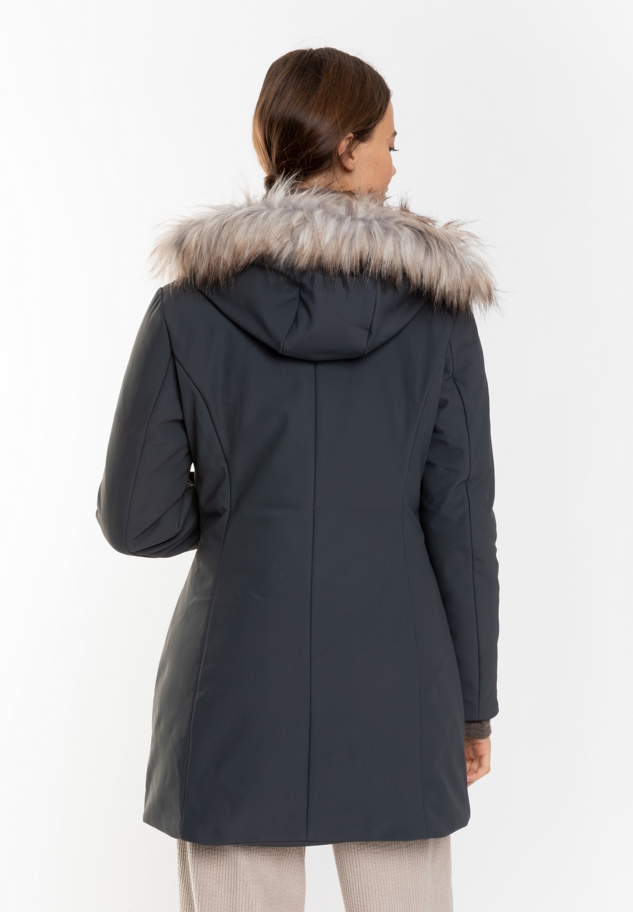 Parka Doudoune Gris Foncé Cross Creek - Taille 38, Occasion En Très Bon état, Doublure Polyester